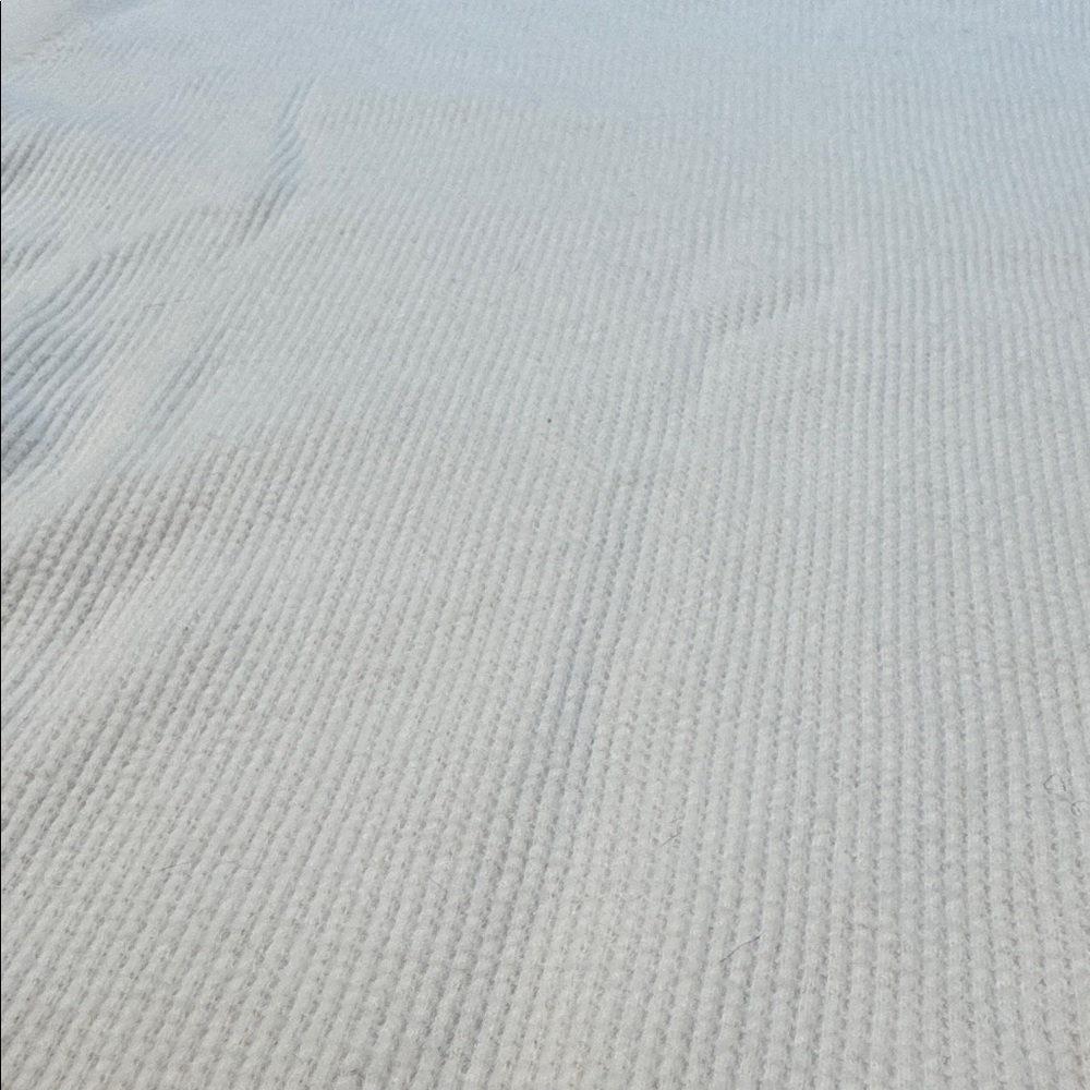 Free People We The Free Ivory Waffle Knit Split Back Thermal Top Small - Picture 5 of 14
